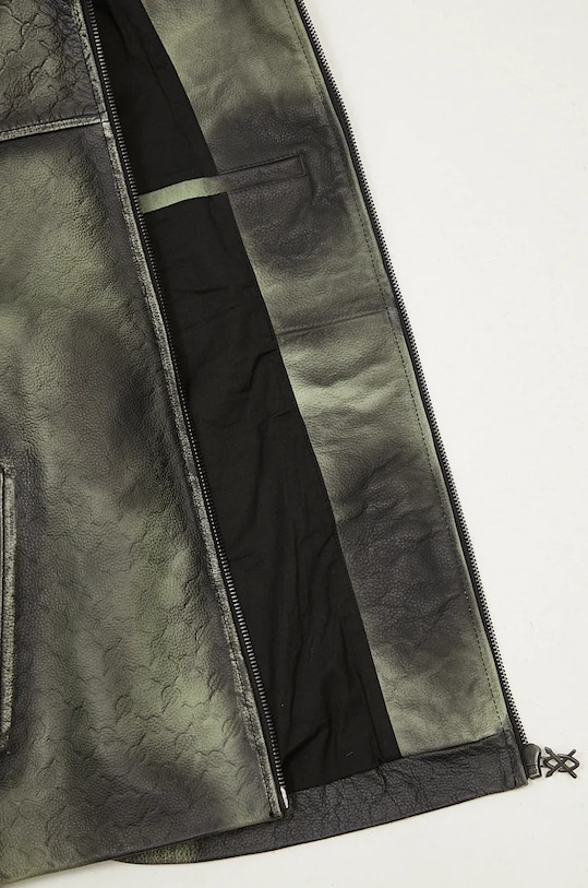 Daily Paper leather jacket Silence Monogram Leather Jacket 2421013 green