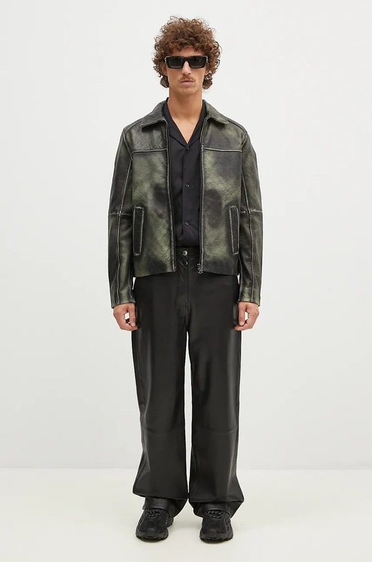 Daily Paper leather jacket Silence Monogram Leather Jacket 2421013