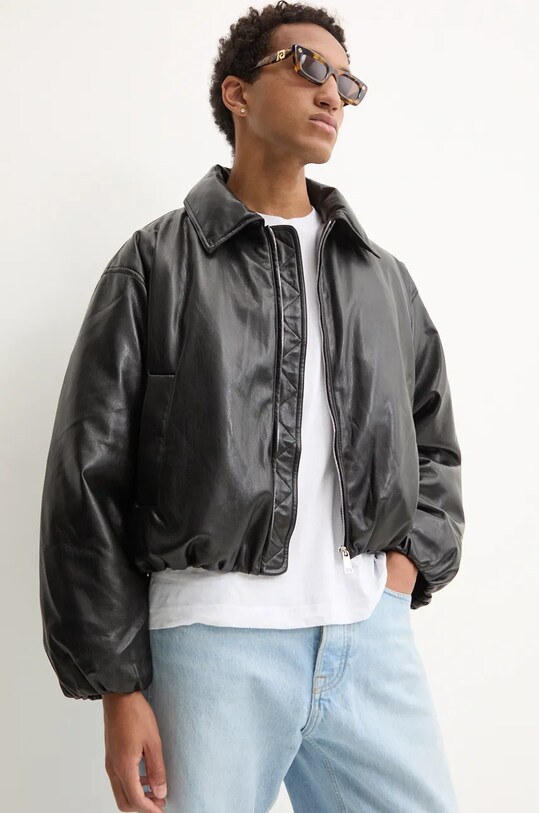 Bunda Nanushka ASGER oversize čierna NM24PFJK00199