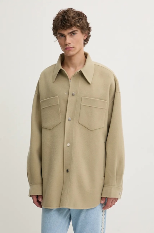 Одяг Вовняна куртка Nanushka MARTIN NM24PFJK00962 бежевий