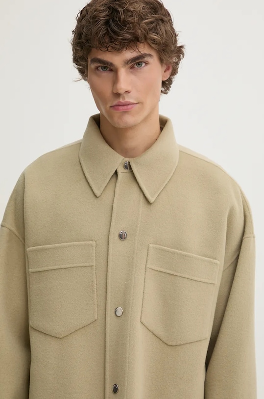 Вовняна куртка Nanushka MARTIN бежевий NM24PFJK00962