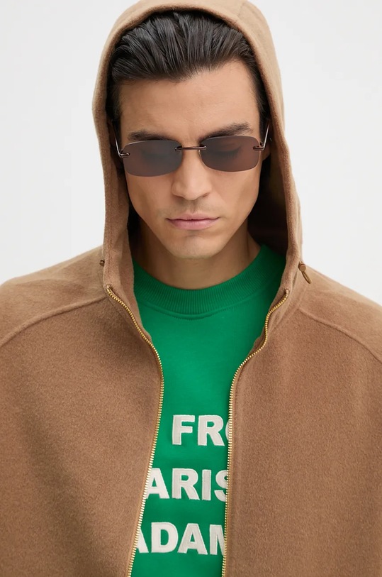 Вовняна куртка Drôle de Monsieur La Veste ‡ Capuche Laine коричневий E.JT191.WO031.CL