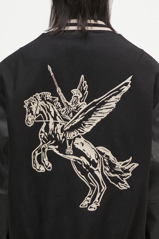 Яке бомбър с вълна Represent Mascot Wool Varsity Jacket черен MLM1127.001