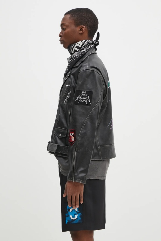 Represent ramoneska skórzana Metallica Leather Jacket MLM173.001 czarny SS25