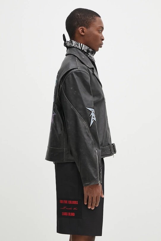 Represent ramoneska skórzana Metallica Leather Jacket czarny MLM173.001