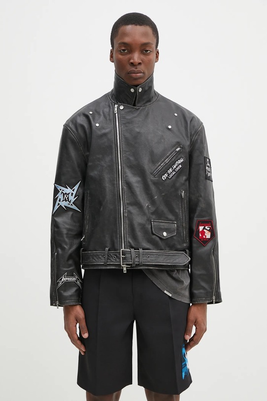 Represent ramoneska skórzana Metallica Leather Jacket MLM173.001 czarny
