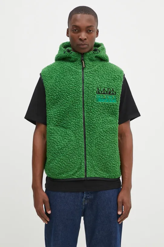 Αμάνικο από μείγμα μαλλιού Napapijri T-Jaman V χωρίς μόνωση πράσινο NP0A4HZMG1T1