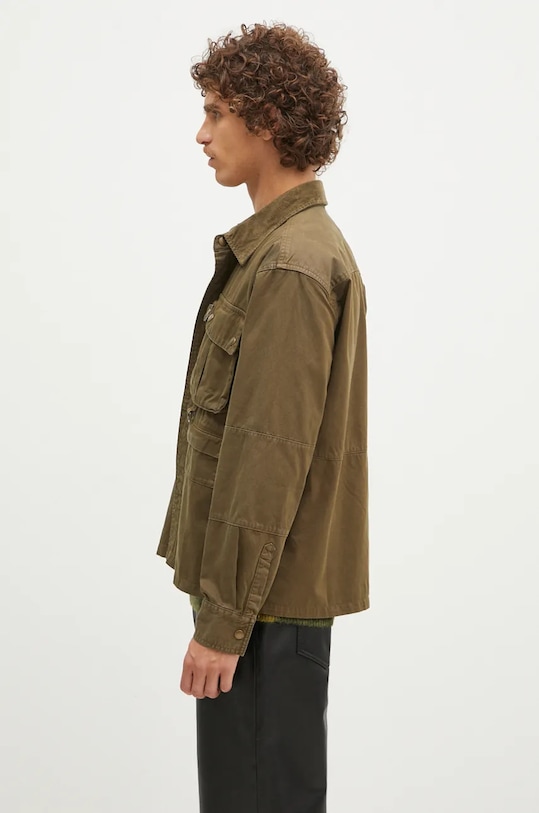 Barbour geacă cu aspect de cămașă Oakmoor OS Twill Overshirt MOS0380 verde AW24