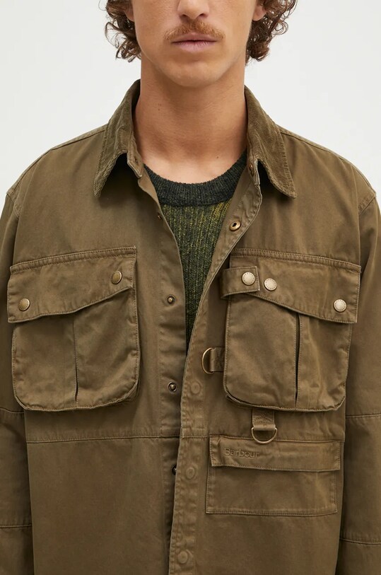 Яке тип риза Barbour Oakmoor OS Twill Overshirt зелен MOS0380