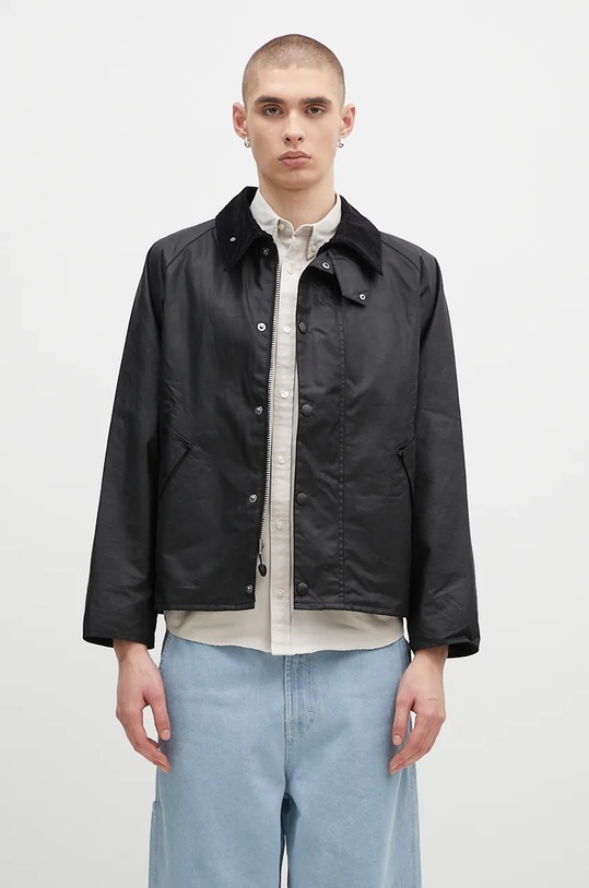 Bunda Barbour OS Transport Wax Jacket bez kapuce černá MWX1678