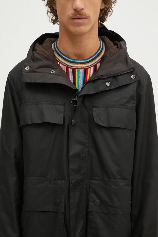 Barbour geacă Re-Engineered Durham Wax Jacket negru MWX2332