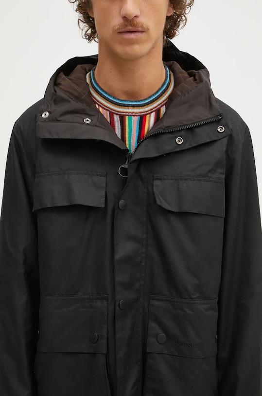 Barbour kurtka Re-Engineered Durham Wax Jacket czarny MWX2332