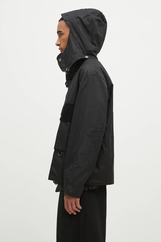 Бавовняна куртка Barbour Re-Engineered Spey Wax Jacket MWX2341 чорний AW24