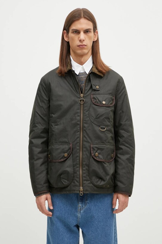 Куртка Barbour Angler Wax Jacket злегка утеплена зелений MWX2348