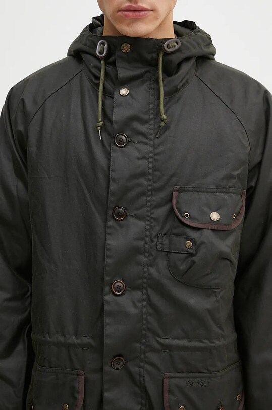 Barbour parka cerată Field Wax Parka verde MWX2349