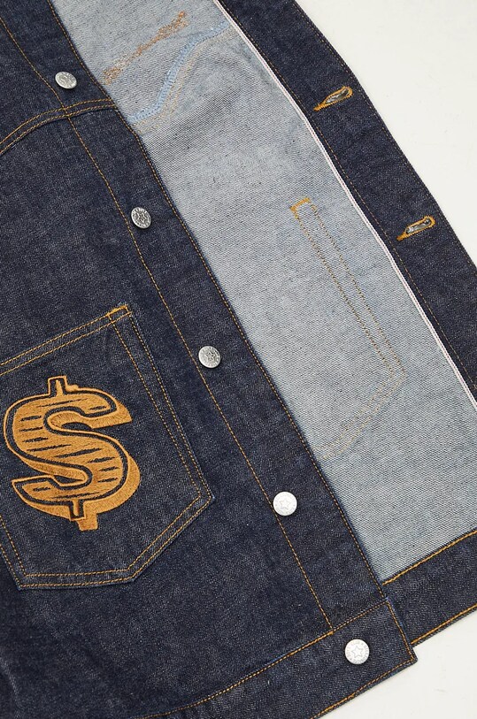 Billionaire Boys Club kurtka jeansowa Diamonds & Dollars Selvedge Denim B24303 granatowy