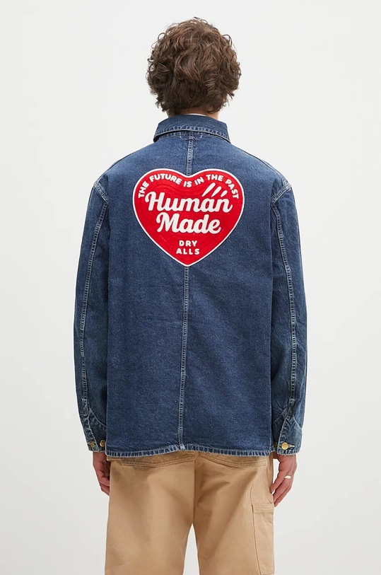 Oblečenie Rifľová bunda Human Made Denim Coverall Jacket HM28JK002 tmavomodrá