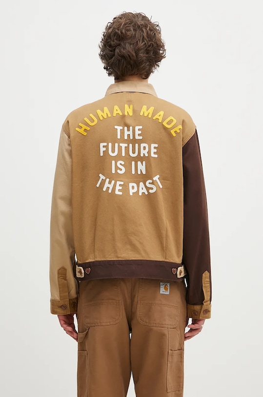 Clothing Human Made cotton shirt jacket Zip-Up Work Jacket HM28JK012 brown