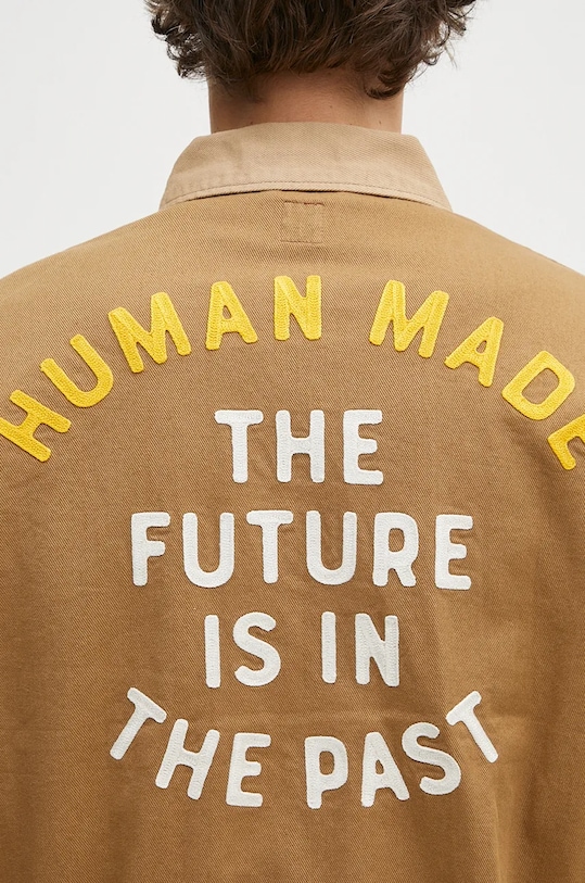 Human Made cotton shirt jacket Zip-Up Work Jacket brown HM28JK012