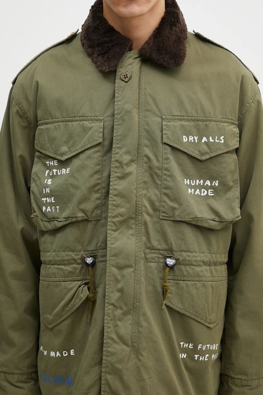 Human Made giacca camicia Field Jacket verde HM28JK021