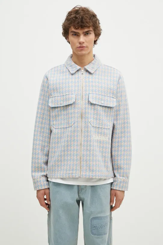 Jakna PLEASURES Folklore Work bez tople podstave plava P24F038