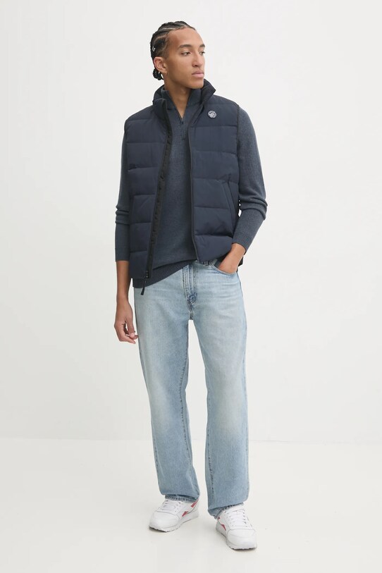 Abercrombie & Fitch bezrękawnik puchowy KI132.4152.200 granatowy AW24