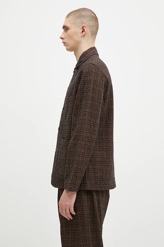 Шерстяная рубашка Universal Works 31111.BLACK зелёный AW24
