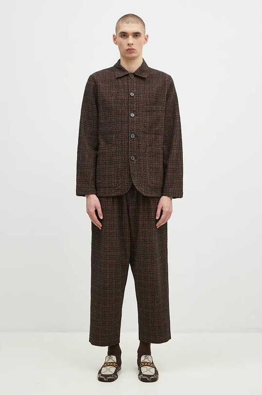 Μάλλινο πουκάμισο Universal Works 31111.BLACK