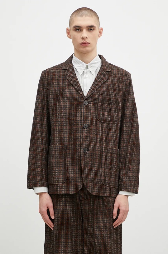 Vlnené sako Universal Works vlna zelená 31134.BLACK