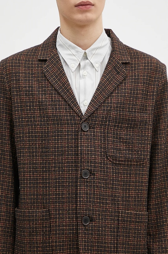 Vlnené sako Universal Works zelená 31134.BLACK