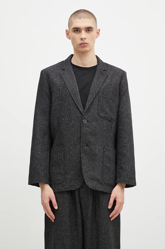 Пиджак с примесью шерсти Universal Works узор чёрный 31136.BLACK