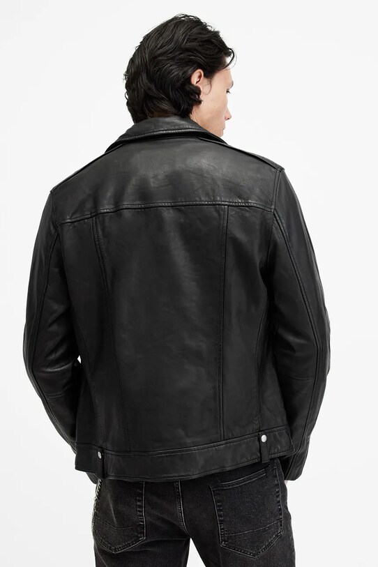 AllSaints geaca de piele MILO M062LB negru