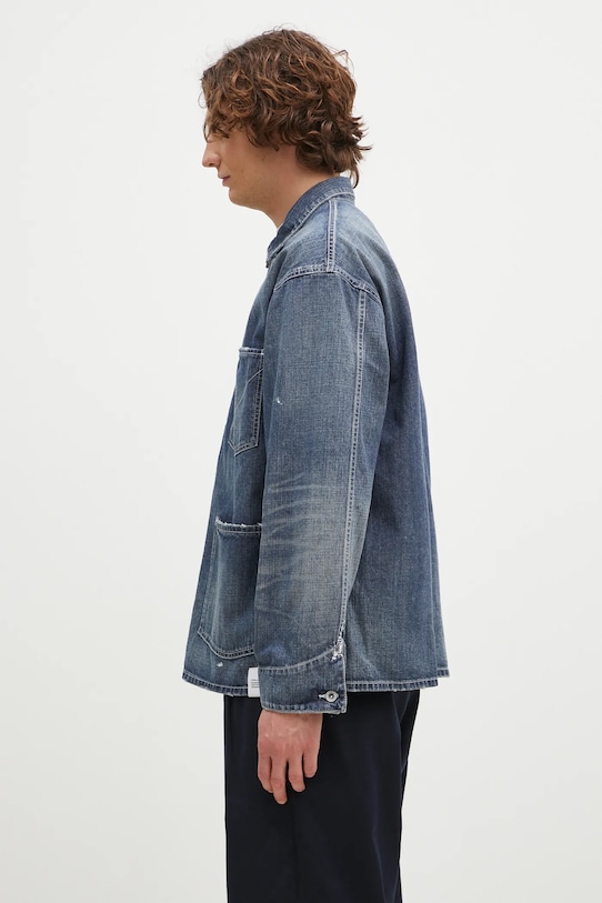 Rifľová bunda NEIGHBORHOOD Washed Coverall Jacket 242SPNH.JKM02 tmavomodrá AW24