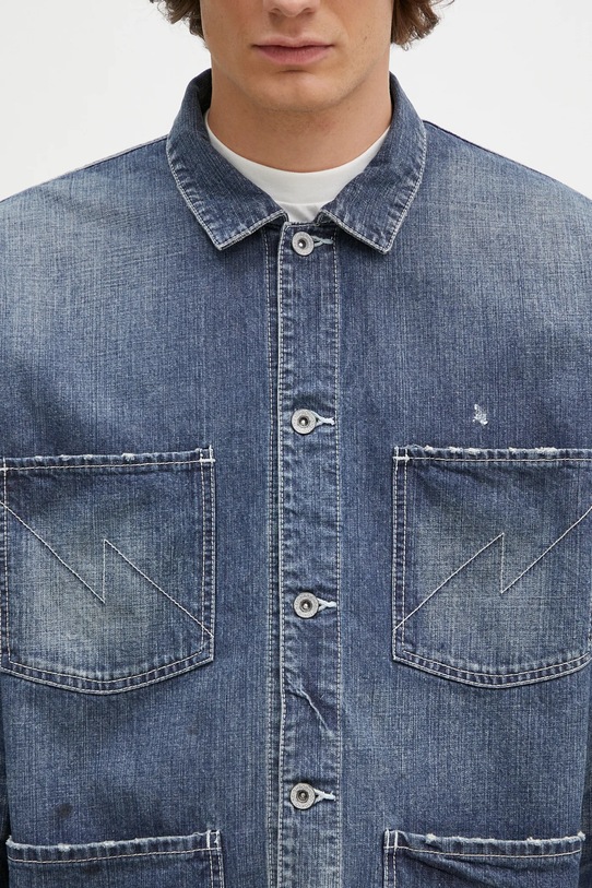 Rifľová bunda NEIGHBORHOOD Washed Coverall Jacket tmavomodrá 242SPNH.JKM02