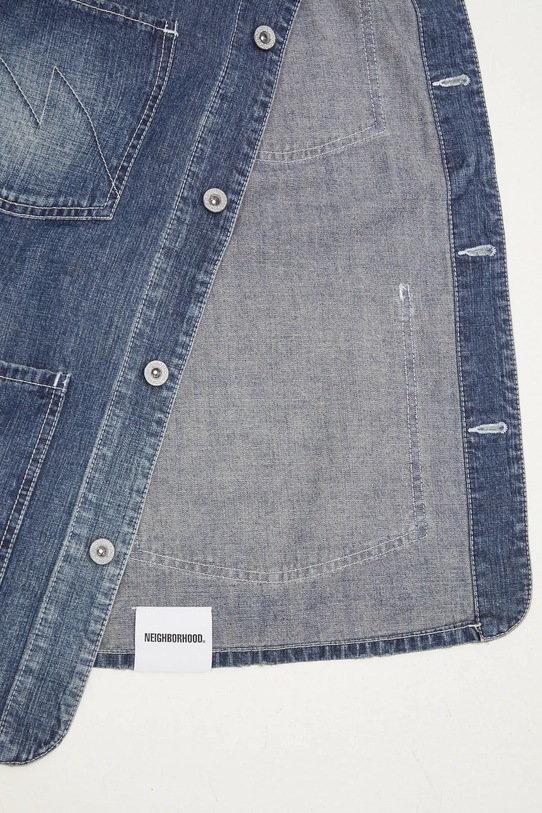 Rifľová bunda NEIGHBORHOOD Washed Coverall Jacket 242SPNH.JKM02 tmavomodrá