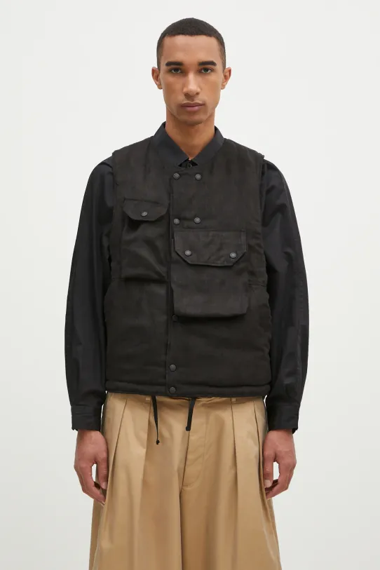 Engineered Garments vest Cover Vest with lining black 24F1C003.CT275
