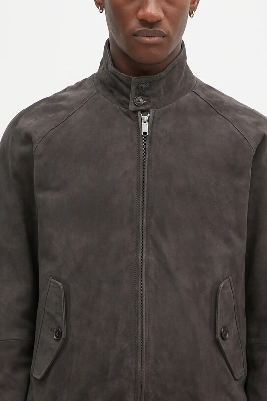 Baracuta geacă din piele întoarsă Suede Winter G9 gri BRCPS0990