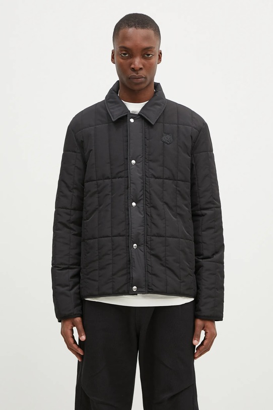 Bunda Maison Kitsuné Quilted Blouson přechodné černá NM02104WQ4042