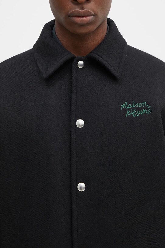Maison Kitsuné giacca in lana Varsity nero NM02120WM0026