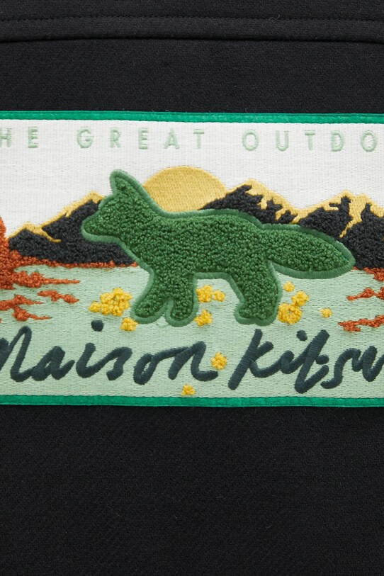 Maison Kitsuné giacca in lana Varsity NM02120WM0026 nero