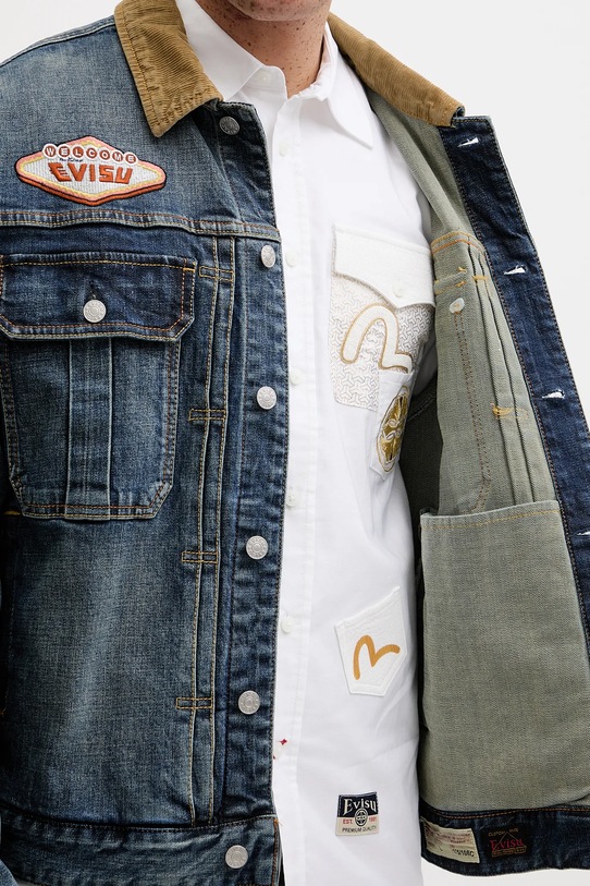 Evisu kurtka jeansowa Printed & Emb 2EAHTM4DJ8001