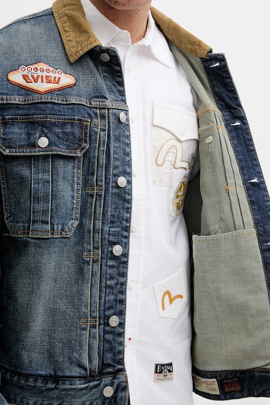 Evisu kurtka jeansowa Printed & Emb 2EAHTM4DJ8001