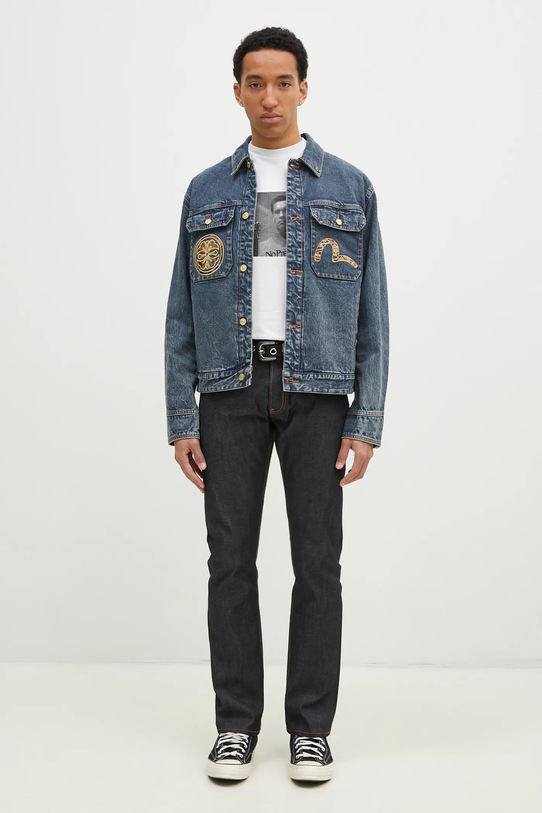 Evisu denim jacket Brocade Appliqué & Carp Emb 2EAHTM4DJ7001