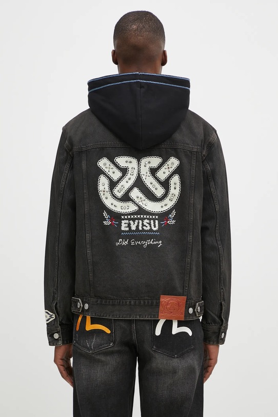 Ρούχα Τζιν μπουφάν Evisu Weel of Wisdom 2EAHTM4DJ1001 μαύρο