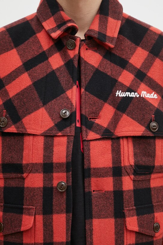 Human Made woolen shirt jacket Wool Hunting Jacket red HM28JK031
