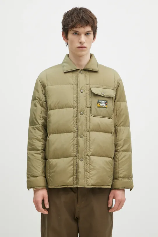 Páperová bunda Human Made Down Shirt Jacket tenké páperové zelená HM28JK035
