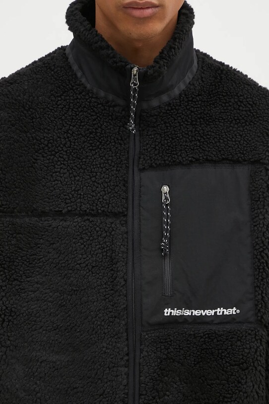 thisisneverthat geaca SP Sherpa Fleece Jacket negru TN243BOWHS01