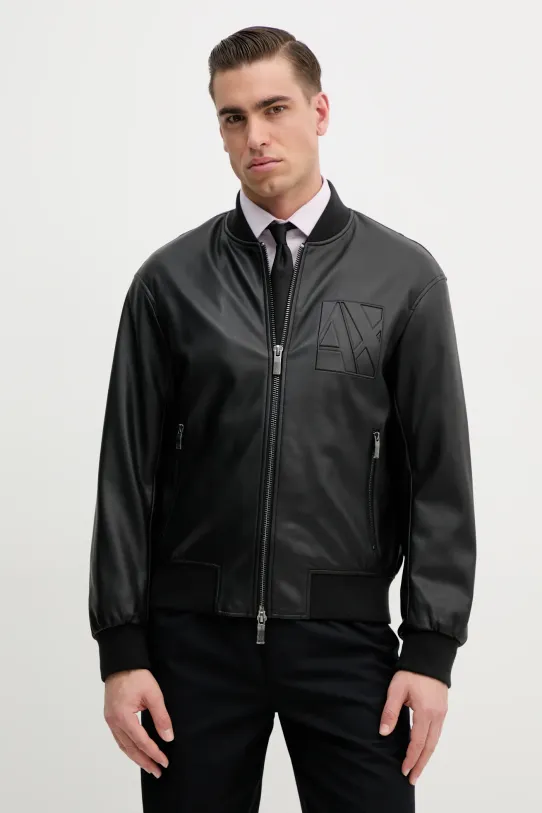 Armani Exchange geaca bomber cu captuseala negru 6DZB23.ZE1CZ