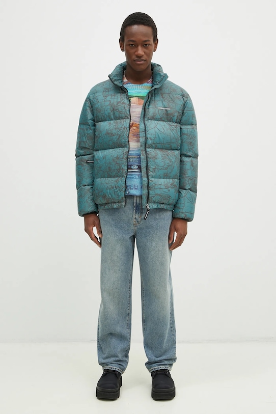 Péřová bunda thisisneverthat PERTEX T Down Jacket TN243OOWHS02 tyrkysová