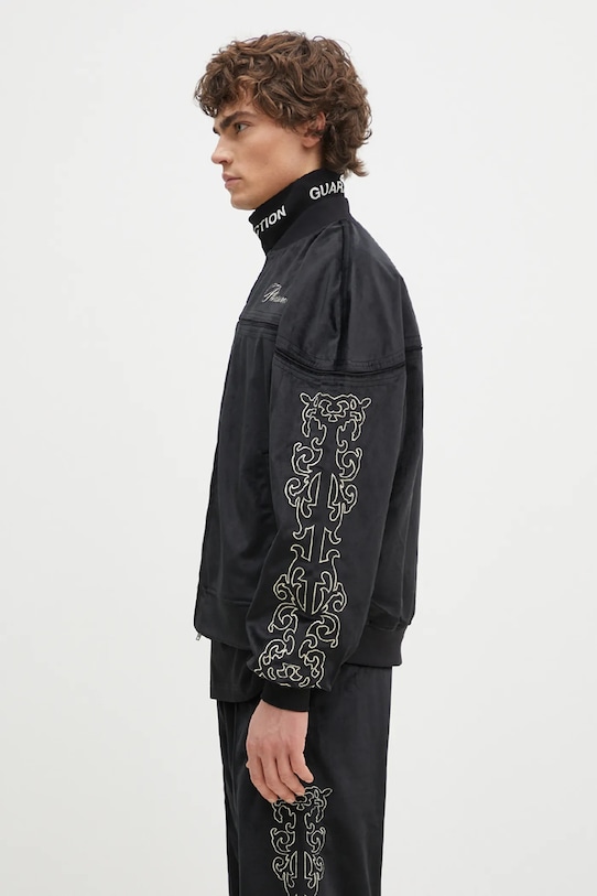 Mikina PLEASURES Unquote Velour P24W010 čierna AW24